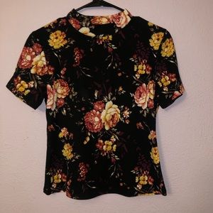 Mock-Neck Ribbed Top M